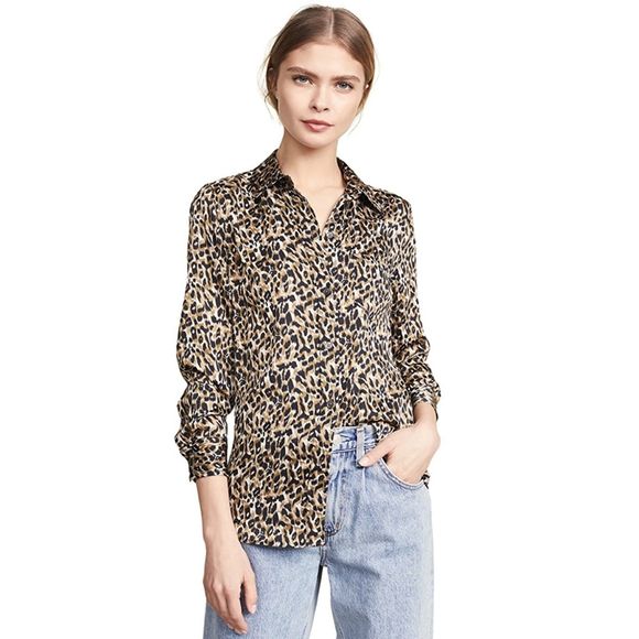 Equipment Brett Leopard Button Down Shirt - Picture 1 of 6